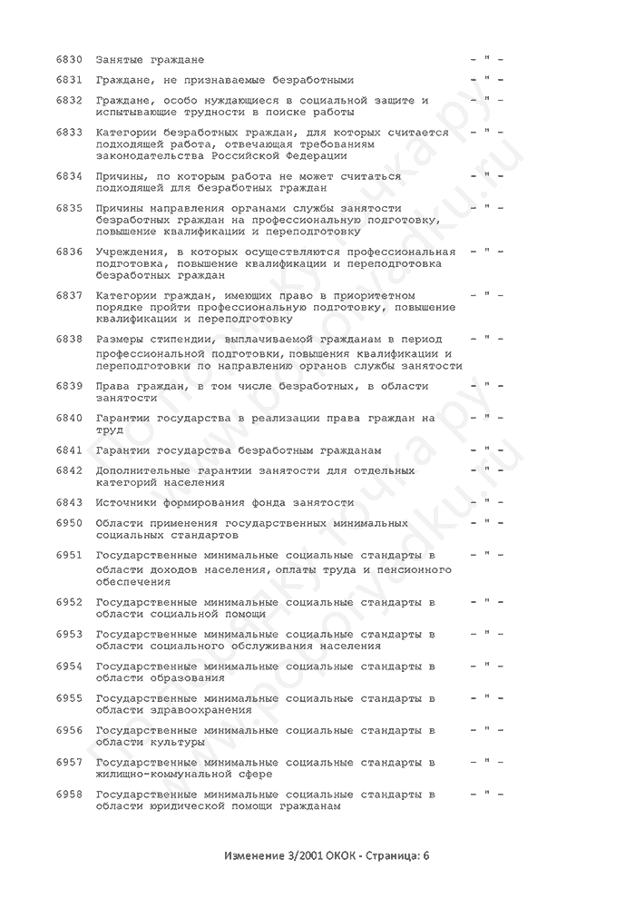 Изменение 3/2001 ОКОК (страница 6)