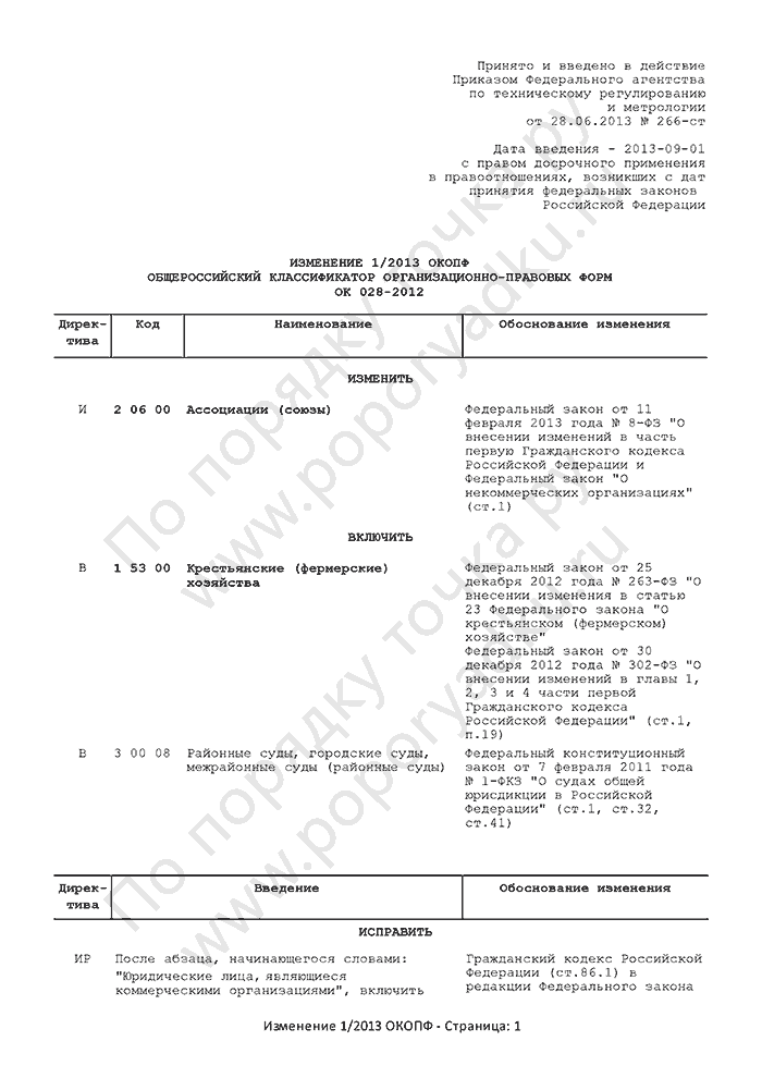 Изменение 1/2013 ОКОПФ (страница 1)