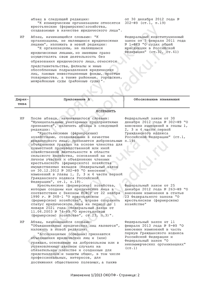 Изменение 1/2013 ОКОПФ (страница 2)